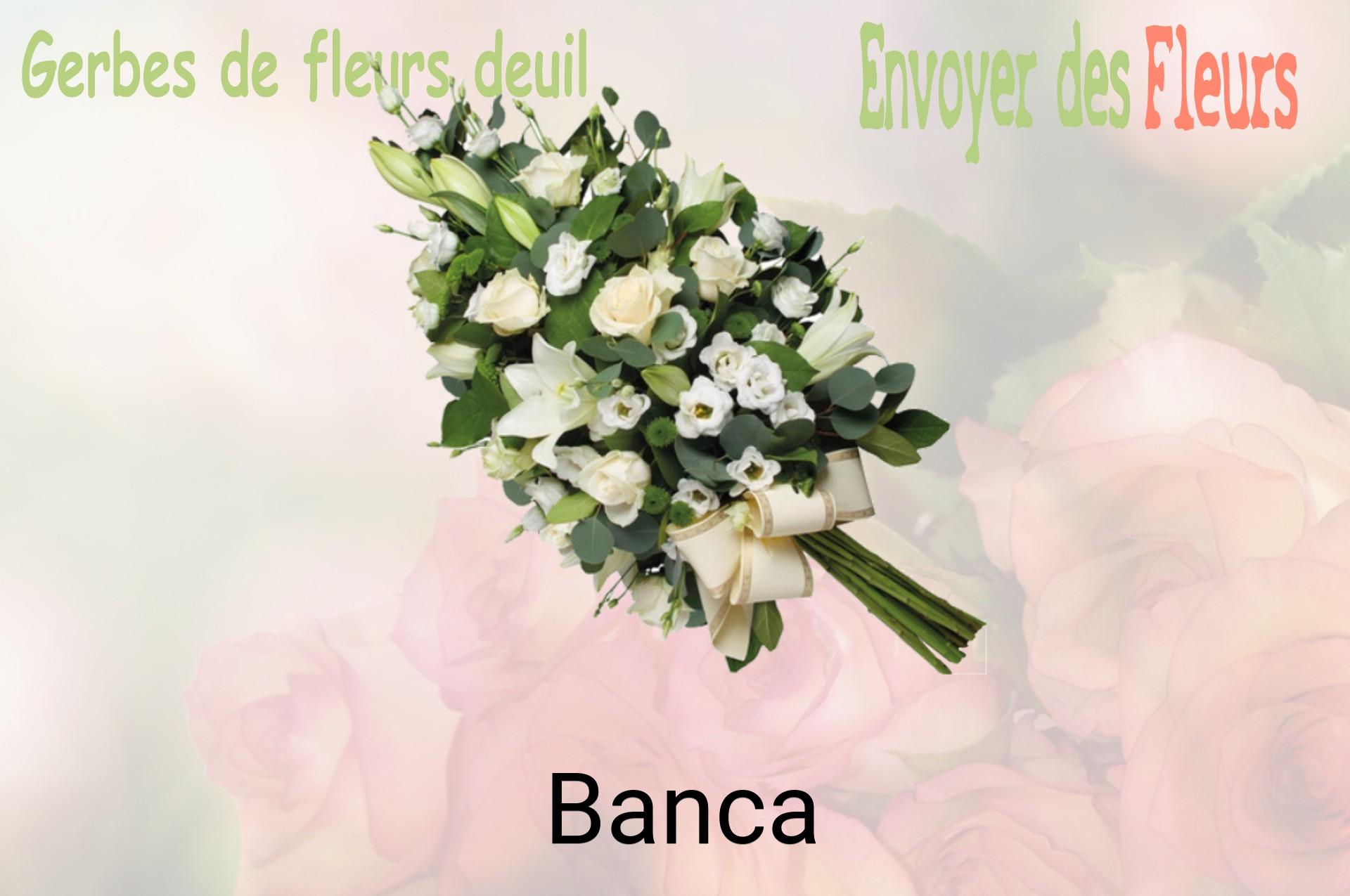 Gerbe de fleurs de deuil livrée à Banca
